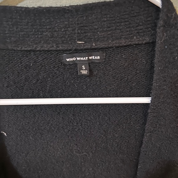 Who What Wear long black Cardigan with faux fur detail on sleeve small - Picture 3 of 5